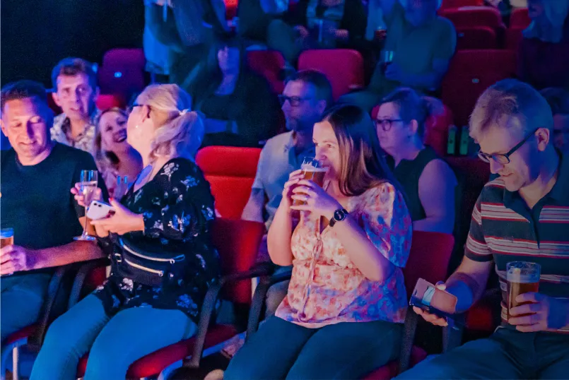 People having fun in the lock 29 cinema during their celebration